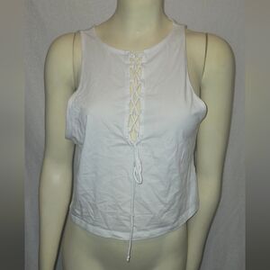 Primark‎ White Lace-Up Tank Top
